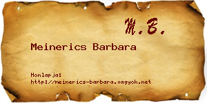 Meinerics Barbara névjegykártya